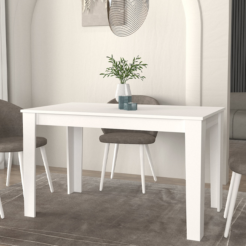 Τραπέζι Darlen Megapap χρώμα λευκό 125x72x74εκ.