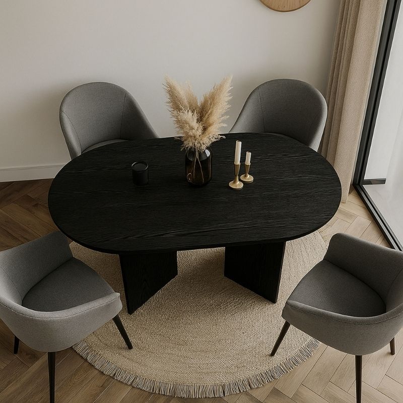 Τραπέζι Cortado Megapap χρώμα sencron black 138x80x75εκ.