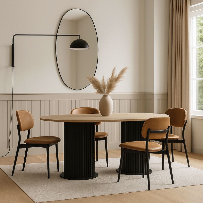 Τραπέζι Bohema Megapap χρώμα μαύρο - sepet oak 180x90x77,7εκ.