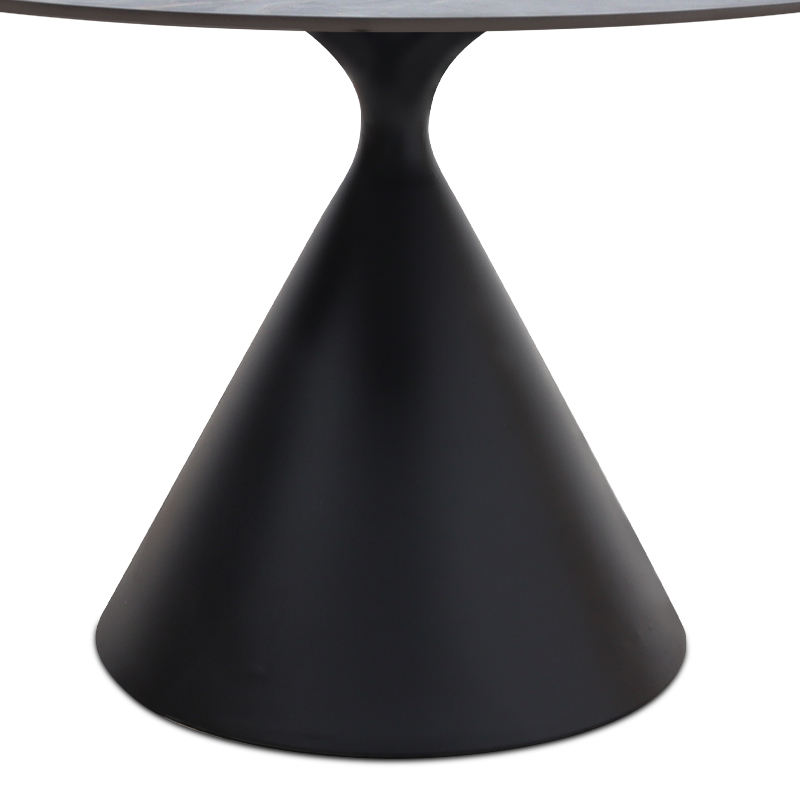 Τραπέζι Logan Megapap sintered stone - μέταλλο χρώμα γκρι εφέ μαρμάρου - μαύρο Ø120x72εκ.