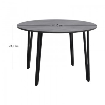 Τραπέζι Zeno Megapap χρώμα σκούρο γκρι σκυροδέματος Ø110x73,5εκ.