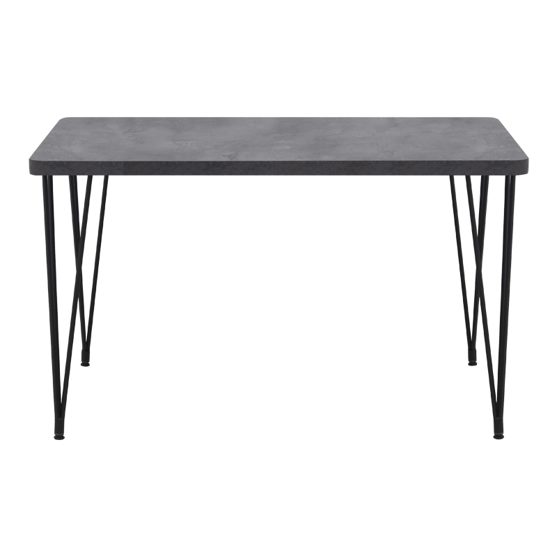 Τραπέζι Roger Megapap Mdf - μεταλλικό χρώμα σκούρο γκρι σκυροδέματος 120x70x75εκ.