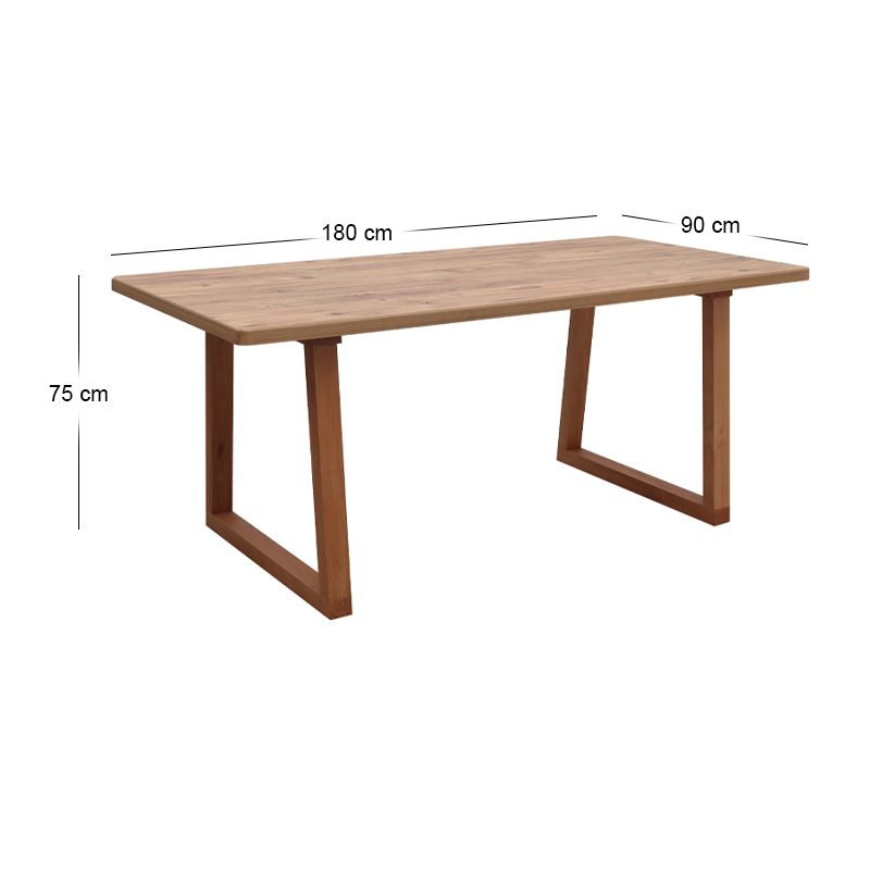 Τραπέζι Liora Megapap Mdf - ξύλινο χρώμα ακακίας 180x90x75εκ.