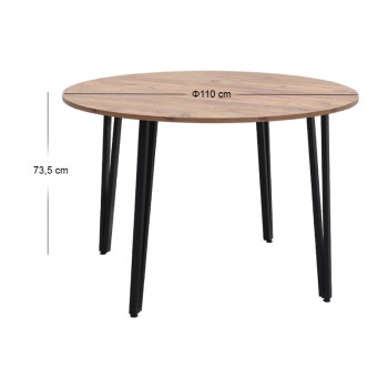 Τραπέζι Zeno Megapap χρώμα ακακίας Ø110x73,5εκ.