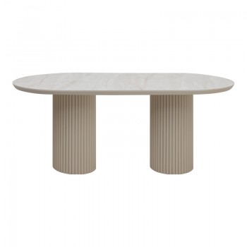 Τραπέζι Hazar Megapap Mdf χρώμα travertine - sandstone 180x90x77εκ.