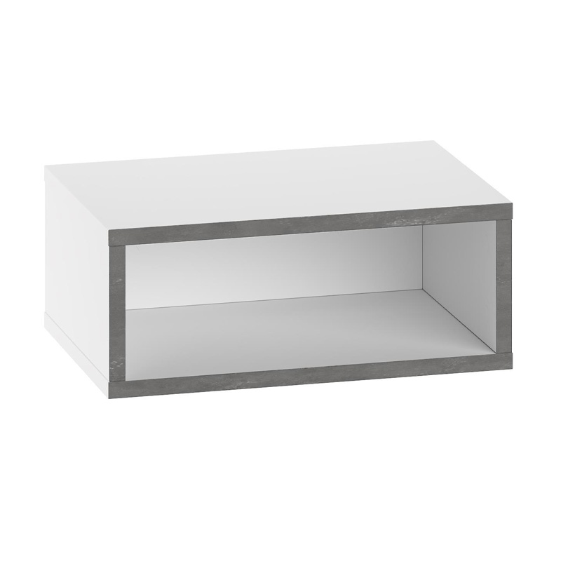 Κομοδίνο επιτοίχιο Brik Megapap με LED χρώμα λευκό - γκρι ρετρό 45x30x18εκ.