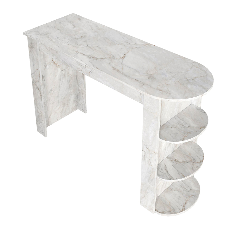 Τραπέζι μπαρ Vigne Megapap χρώμα λευκό εφέ μαρμάρου 150x51,6x101,8εκ.