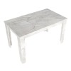Τραπέζι Darlen Megapap χρώμα λευκό εφέ μαρμάρου 125x72x74εκ.