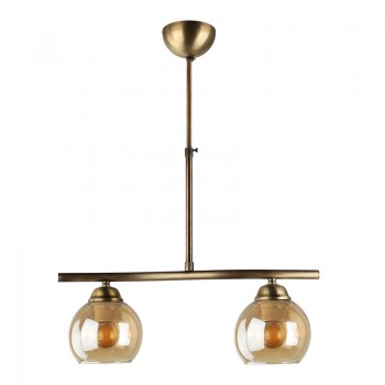 Φωτιστικό οροφής Larissa Megapap E27 μεταλλικό δίφωτο χρώμα μπρονζέ 45x13x60εκ.