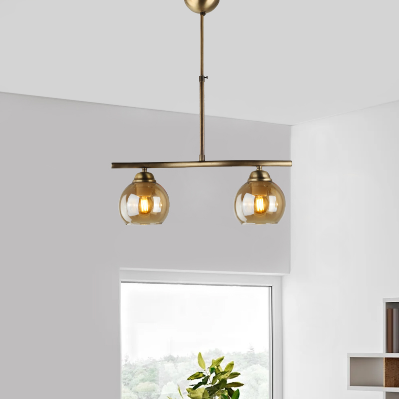 Φωτιστικό οροφής Larissa Megapap E27 μεταλλικό δίφωτο χρώμα μπρονζέ 45x13x60εκ.