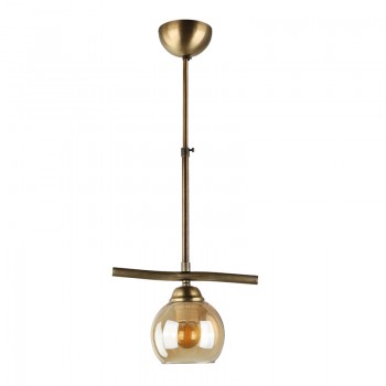 Φωτιστικό οροφής Larissa Megapap E27 μεταλλικό μονόφωτο χρώμα μπρονζέ 25x13x60εκ.