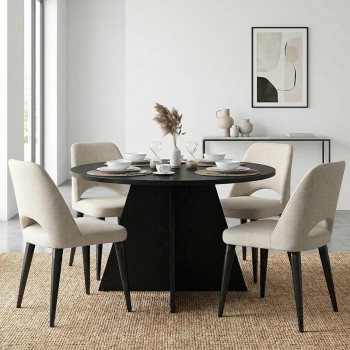 Τραπέζι Tailor Megapap χρώμα sencron black Ø120x75,7εκ.