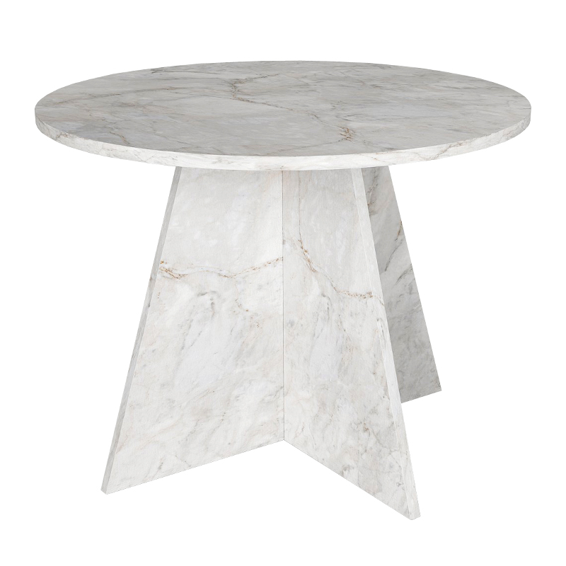 Τραπέζι Tailor Megapap χρώμα λευκό εφέ μαρμάρου Ø100x75,7εκ.