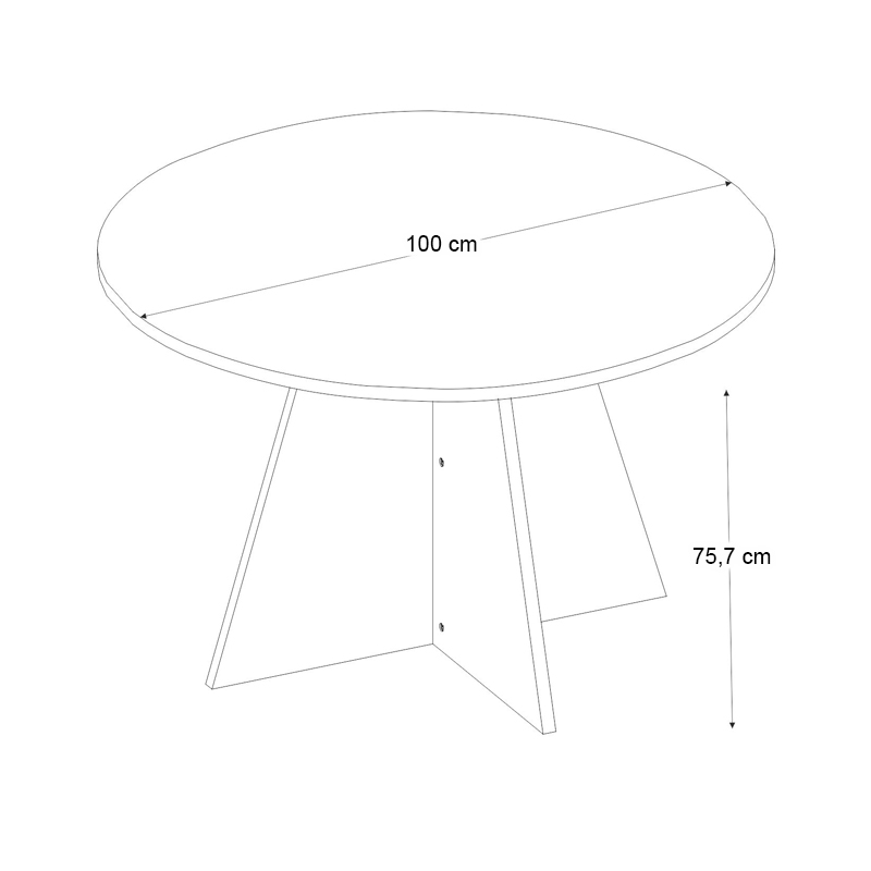 Τραπέζι Tailor Megapap χρώμα sapphire oak Ø100x75,7εκ.