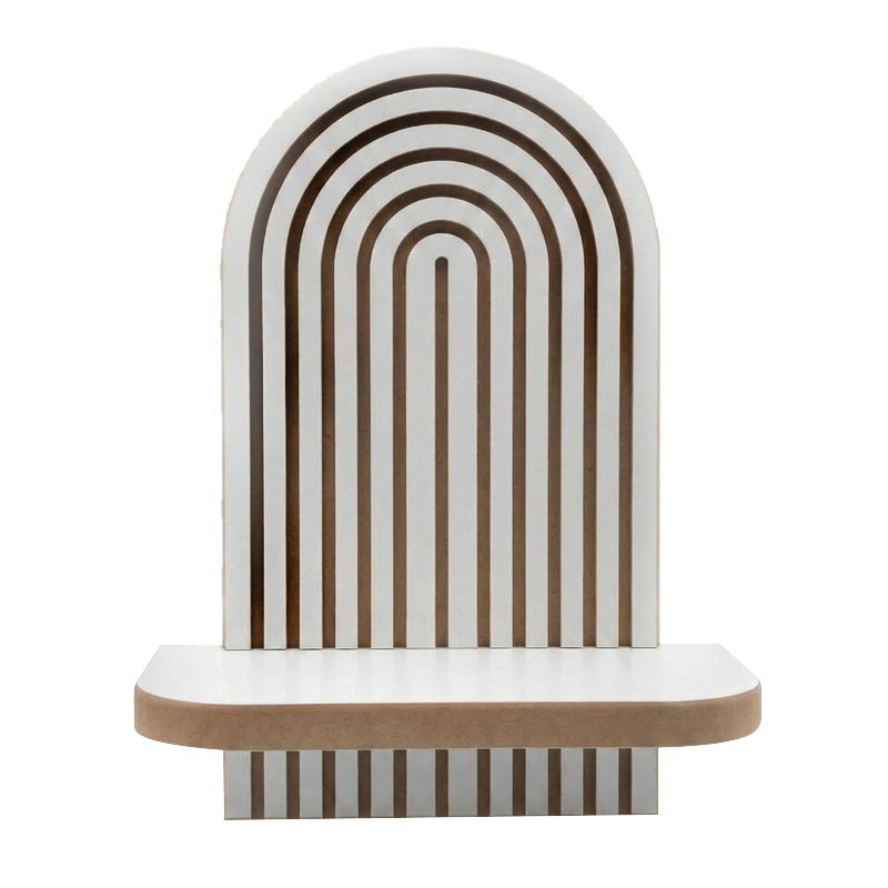 Ραφιέρα τοίχου Artwill Megapap Mdf χρώμα λευκό - oak 26x13x35εκ.