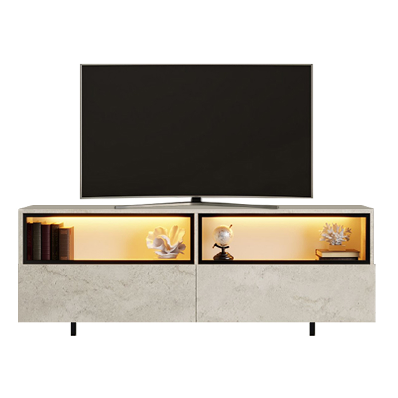 Έπιπλο τηλεόρασης Eco Megapap με Led Rgb χρώμα travertine 180x32x67εκ.