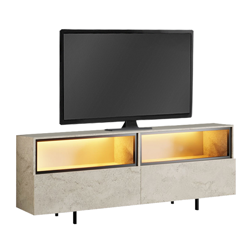 Έπιπλο τηλεόρασης Eco Megapap με Led Rgb χρώμα travertine 180x32x67εκ.