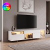 Έπιπλο τηλεόρασης Norm Megapap με Led Rgb χρώμα λευκό - χρυσό 180x32x55εκ.