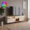 Έπιπλο τηλεόρασης Norm Megapap με Led Rgb χρώμα travertine - χρυσό 180x32x55εκ.