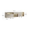 Έπιπλο τηλεόρασης Norm Megapap με Led Rgb χρώμα travertine - χρυσό 180x32x55εκ.