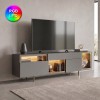 Έπιπλο τηλεόρασης Norm Megapap με Led Rgb χρώμα ανθρακί - χρυσό 180x32x55εκ.