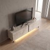 Έπιπλο τηλεόρασης Arlen Megapap με Led Rgb χρώμα travertine 180x32x50εκ.