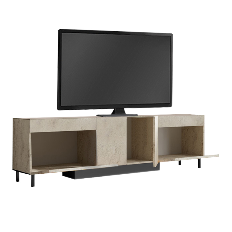 Έπιπλο τηλεόρασης Arlen Megapap με Led Rgb χρώμα travertine 180x32x50εκ.