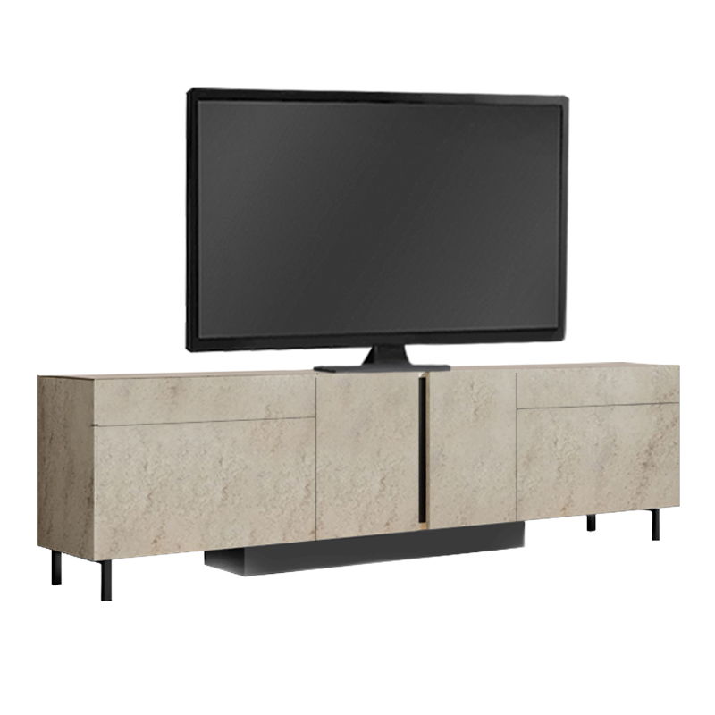 Έπιπλο τηλεόρασης Arlen Megapap με Led Rgb χρώμα travertine 180x32x50εκ.