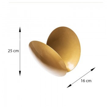 Απλίκα τοίχου Led Mimoza Megapap μεταλλική χρώμα χρυσό 25x16x25εκ.