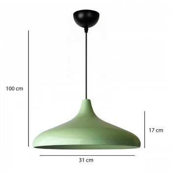 Φωτιστικό οροφής Lela Megapap E27 μεταλλικό μονόφωτο χρώμα μέντα Ø31x100εκ.