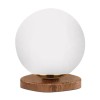 Φωτιστικό επιτραπέζιο Onda Megapap E27 ξύλινο -  γυάλινο χρώμα φυσικό - λευκό Ø15x22εκ.