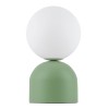 Φωτιστικό επιτραπέζιο Albus Megapap E14 μεταλλικό - γυάλινο χρώμα πράσινο - λευκό Ø13x28εκ.