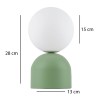 Φωτιστικό επιτραπέζιο Albus Megapap E14 μεταλλικό - γυάλινο χρώμα πράσινο - λευκό Ø13x28εκ.