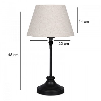 Φωτιστικό επιτραπέζιο Grace Megapap E27 μεταλλικό - ύφασμα Pvc χρώμα μαύρο - κρεμ Ø22x48εκ.