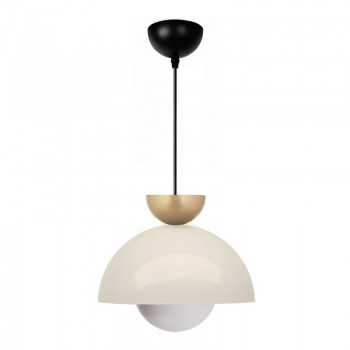 Φωτιστικό οροφής Marilia Megapap E27 μεταλλικό μονόφωτο χρώμα λευκό Ø25x115εκ.