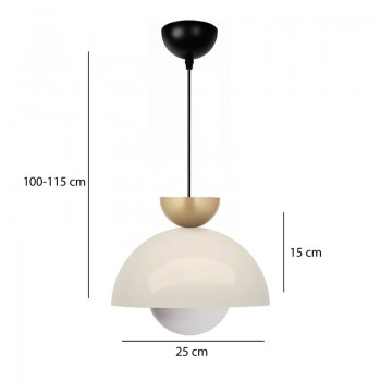 Φωτιστικό οροφής Marilia Megapap E27 μεταλλικό μονόφωτο χρώμα λευκό Ø25x115εκ.