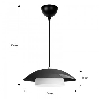 Φωτιστικό οροφής Eliora Megapap E27 μεταλλικό μονόφωτο χρώμα μαύρο Ø36x100εκ.