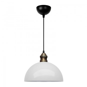 Φωτιστικό οροφής Tomas Megapap E27 μεταλλικό μονόφωτο χρώμα λευκό Ø25x100εκ.