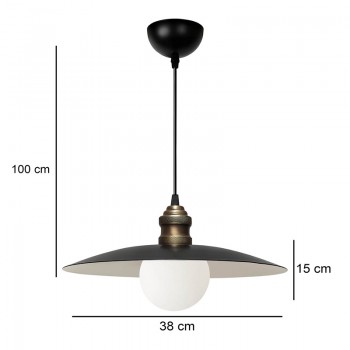 Φωτιστικό οροφής Amara Megapap E27 μεταλλικό μονόφωτο χρώμα μαύρο Ø38x100εκ.