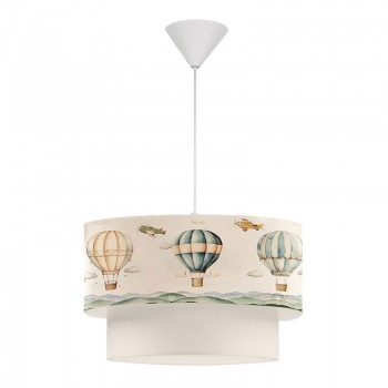 Φωτιστικό οροφής Goofy Megapap υφασμάτινο μονόφωτο με χαριτωμένα αερόστατα 30x20x70εκ.
