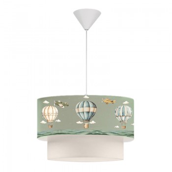 Φωτιστικό οροφής Goofy Megapap υφασμάτινο μονόφωτο με χαριτωμένα αερόστατα 30x20x70εκ.