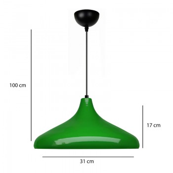 Φωτιστικό οροφής Lela Megapap E27 μεταλλικό μονόφωτο χρώμα πράσινο Ø31x100εκ.