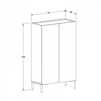 Παπουτσοθήκη - Ντουλάπι Pool Megapap χρώμα λευκό 72x34x119εκ.
