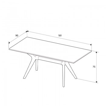 Τραπέζι Luna Megapap χρώμα florida oak 181x90x75εκ.