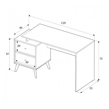 Γραφείο εργασίας Terra Megapap χρώμα florida oak 129x55x75εκ.