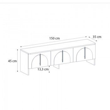 Έπιπλο τηλεόρασης Rebel Megapap χρώμα rota oak - sandstone 150x35x45εκ.
