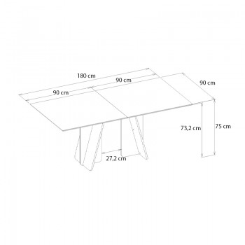 Τραπέζι Sevilla Megapap χρώμα sandstone - travertine 180x90x75εκ.
