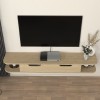 Έπιπλο τηλεόρασης επιτοίχιο Noland Megapap με LED χρώμα rota oak 150x35x19,2εκ.