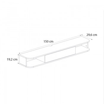 Έπιπλο τηλεόρασης επιτοίχιο Cross Megapap με LED χρώμα sepet oak - sandstone 150x29,6x19,2εκ.