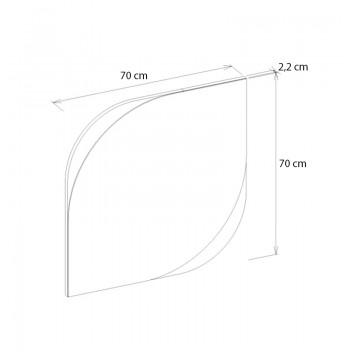 Καθρέπτης τοίχου Lava Μegapap χρώμα rota oak - ανθρακί 70x2,2x70εκ.